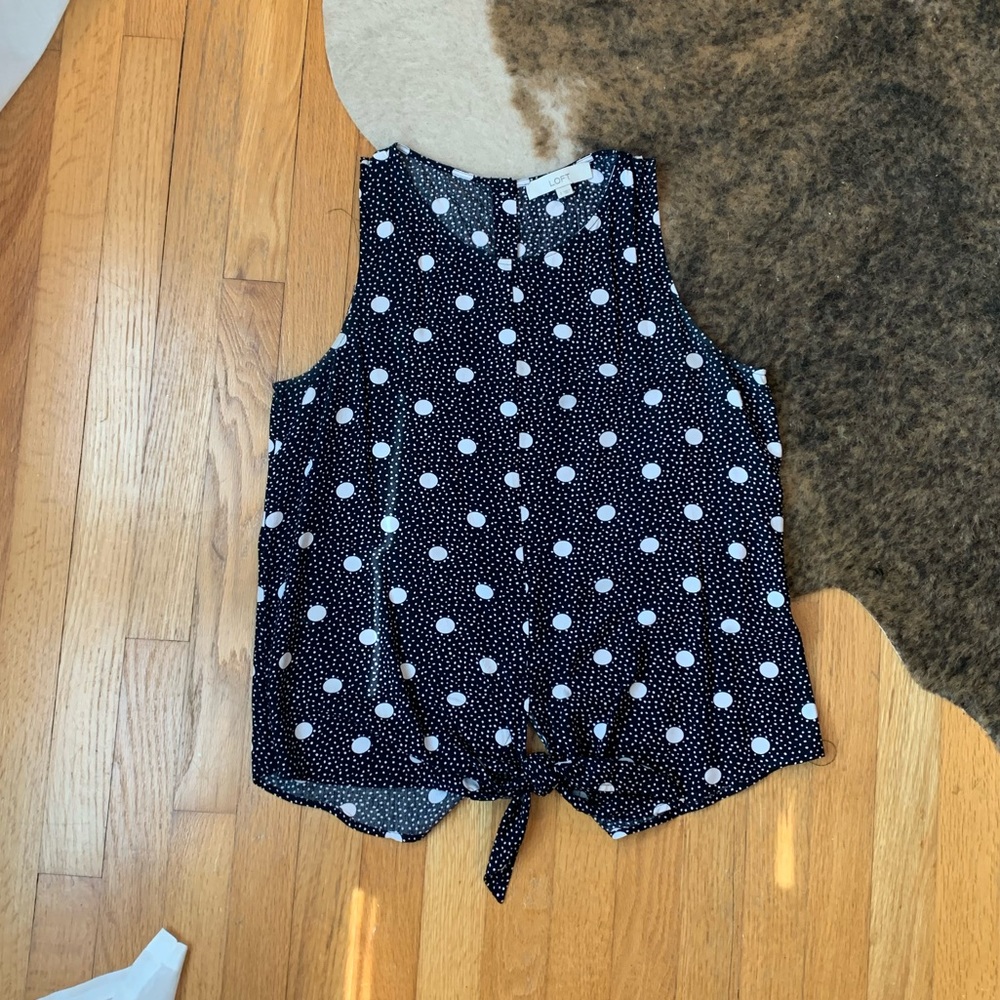 Loft Tie-Front Button-Back Top